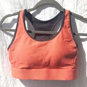 ZYIA Active Burnt Orange Ribbed Sports Bra XS
